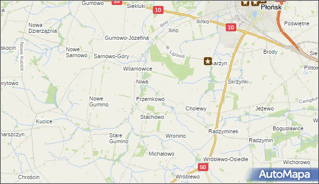 mapa Wroninko, Wroninko na mapie Targeo