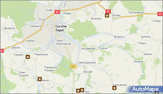 mapa Wygiełdów, Wygiełdów na mapie Targeo