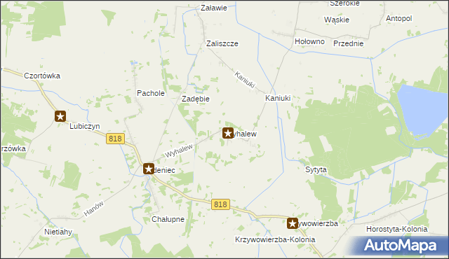 mapa Wyhalew, Wyhalew na mapie Targeo