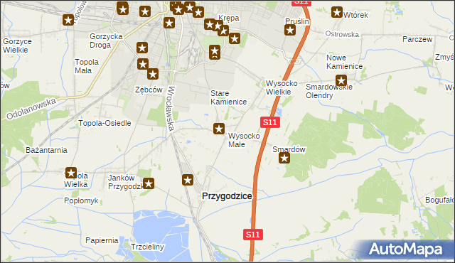 mapa Wysocko Małe, Wysocko Małe na mapie Targeo