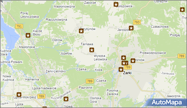 mapa Wysoka Lelowska, Wysoka Lelowska na mapie Targeo