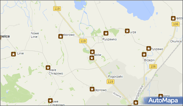 mapa Żabów, Żabów na mapie Targeo