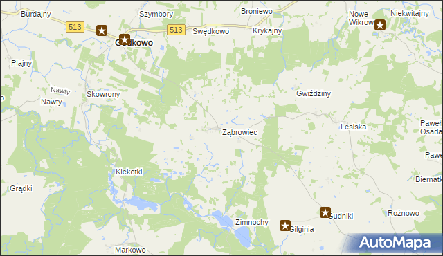 mapa Ząbrowiec, Ząbrowiec na mapie Targeo