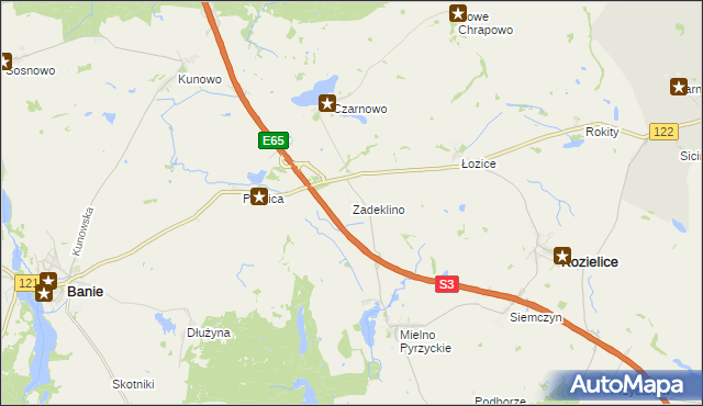 mapa Zadeklino, Zadeklino na mapie Targeo