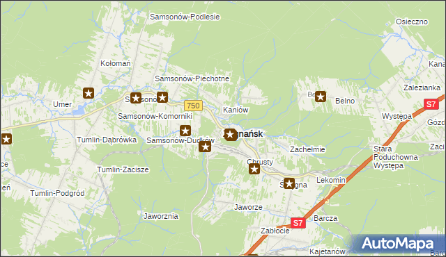 mapa Zagnańsk, Zagnańsk na mapie Targeo