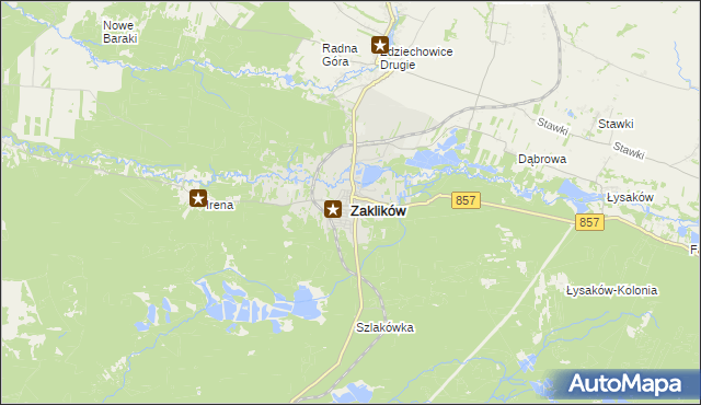 mapa Zaklików, Zaklików na mapie Targeo