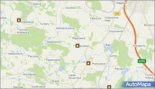 mapa Zakrzewo gmina Prusice, Zakrzewo gmina Prusice na mapie Targeo