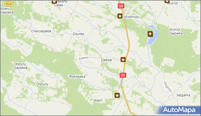 mapa Zalesie gmina Myszyniec, Zalesie gmina Myszyniec na mapie Targeo