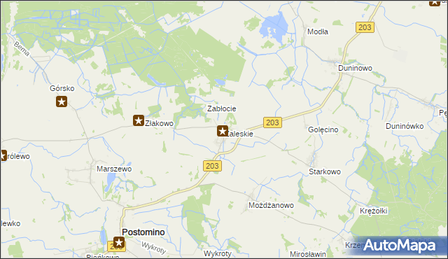 mapa Zaleskie gmina Ustka, Zaleskie gmina Ustka na mapie Targeo