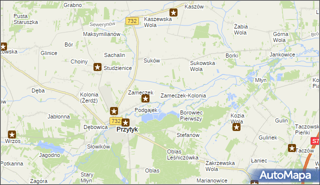 mapa Zameczek-Kolonia, Zameczek-Kolonia na mapie Targeo