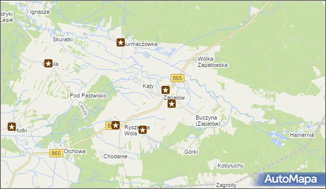 mapa Zapałów, Zapałów na mapie Targeo