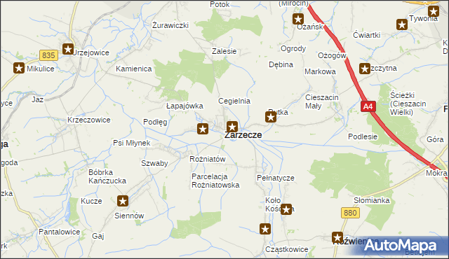 mapa Zarzecze powiat przeworski, Zarzecze powiat przeworski na mapie Targeo