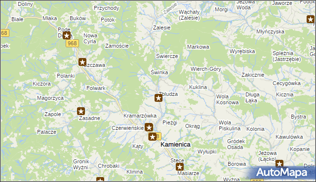 mapa Zbludza, Zbludza na mapie Targeo