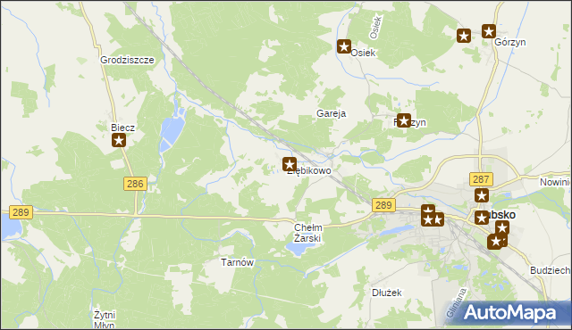 mapa Ziębikowo, Ziębikowo na mapie Targeo