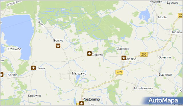 mapa Złakowo, Złakowo na mapie Targeo