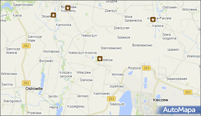 mapa Złotków, Złotków na mapie Targeo