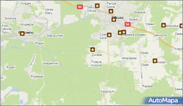 mapa Żurada, Żurada na mapie Targeo