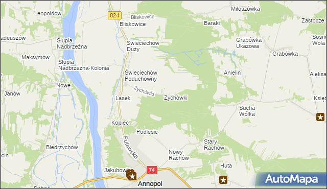 mapa Zychówki, Zychówki na mapie Targeo