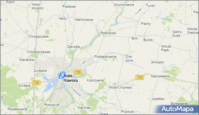 mapa Aleksandrów gmina Biała Rawska, Aleksandrów gmina Biała Rawska na mapie Targeo