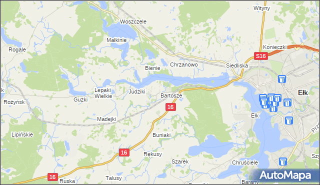mapa Bartosze, Bartosze na mapie Targeo