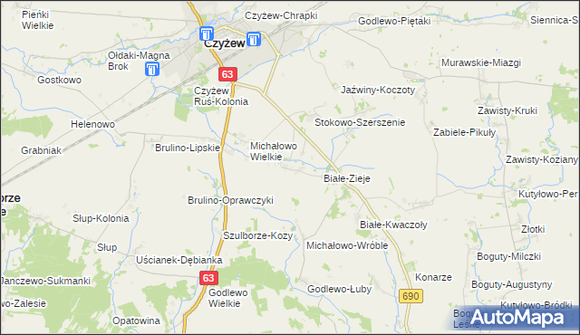 mapa Białe-Papieże, Białe-Papieże na mapie Targeo