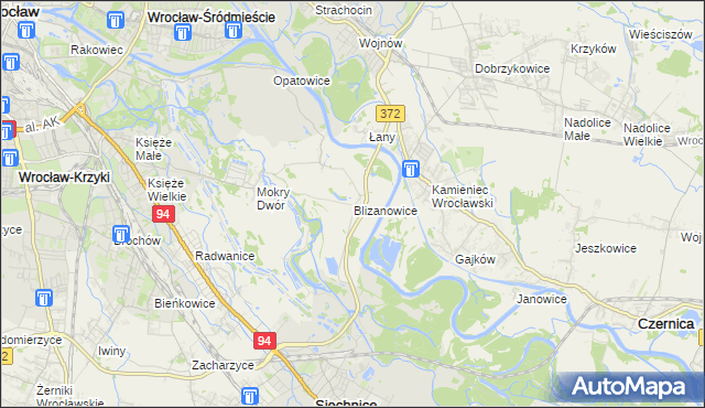 mapa Blizanowice, Blizanowice na mapie Targeo