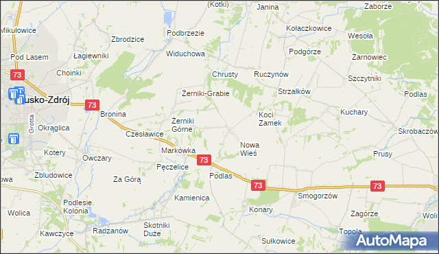 mapa Błoniec, Błoniec na mapie Targeo