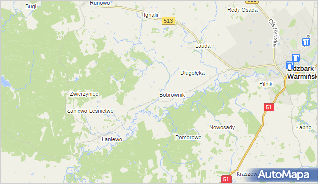 mapa Bobrownik, Bobrownik na mapie Targeo