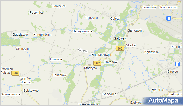 mapa Bogdaszowice, Bogdaszowice na mapie Targeo