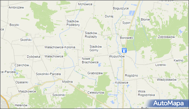 mapa Brachowice, Brachowice na mapie Targeo