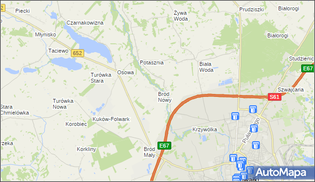 mapa Bród Nowy, Bród Nowy na mapie Targeo