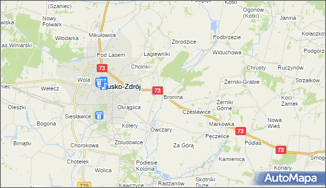 mapa Bronina, Bronina na mapie Targeo