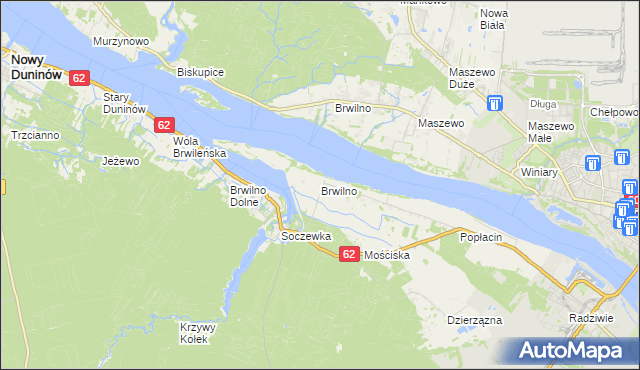 mapa Brwilno gmina Nowy Duninów, Brwilno gmina Nowy Duninów na mapie Targeo