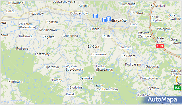 mapa Brzeżanka, Brzeżanka na mapie Targeo
