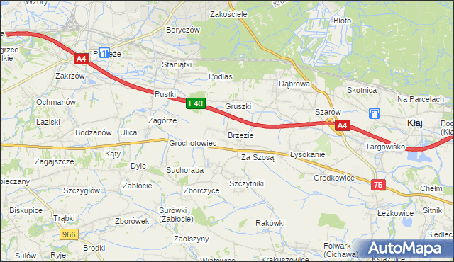 mapa Brzezie gmina Kłaj, Brzezie gmina Kłaj na mapie Targeo