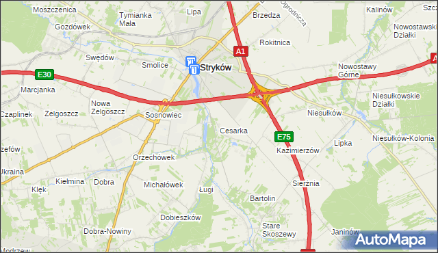mapa Cesarka, Cesarka na mapie Targeo