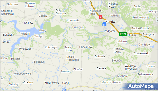 mapa Chocimów, Chocimów na mapie Targeo