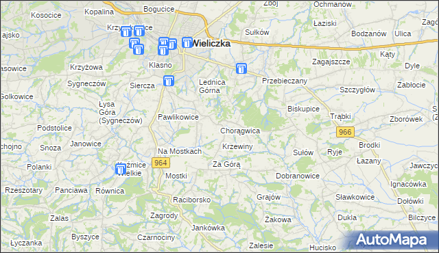 mapa Chorągwica, Chorągwica na mapie Targeo