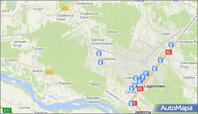 mapa Chotomów, Chotomów na mapie Targeo