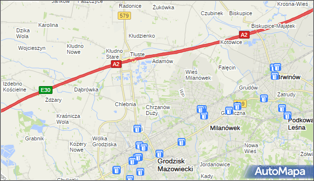 mapa Chrzanów Mały, Chrzanów Mały na mapie Targeo