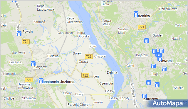 mapa Ciszyca gmina Konstancin-Jeziorna, Ciszyca gmina Konstancin-Jeziorna na mapie Targeo