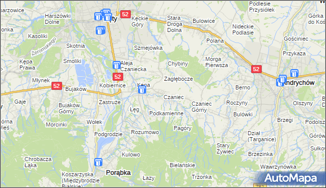 mapa Czaniec, Czaniec na mapie Targeo