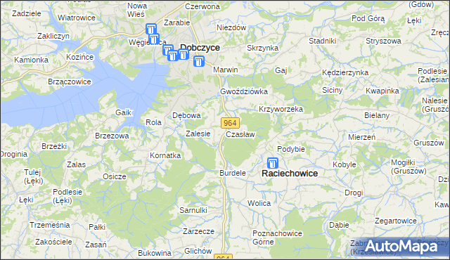 mapa Czasław gmina Raciechowice, Czasław gmina Raciechowice na mapie Targeo