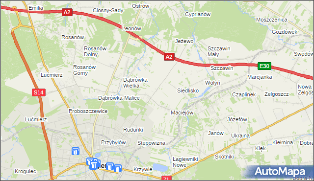 mapa Dąbrówka-Marianka, Dąbrówka-Marianka na mapie Targeo