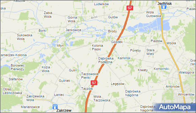 mapa Dąbrówka Podłężna, Dąbrówka Podłężna na mapie Targeo