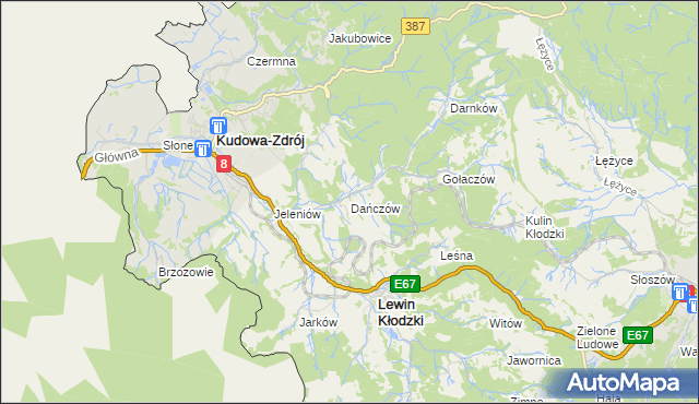 mapa Dańczów, Dańczów na mapie Targeo