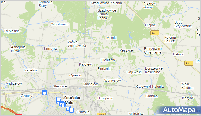 mapa Dionizów, Dionizów na mapie Targeo