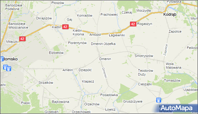 mapa Dmenin, Dmenin na mapie Targeo