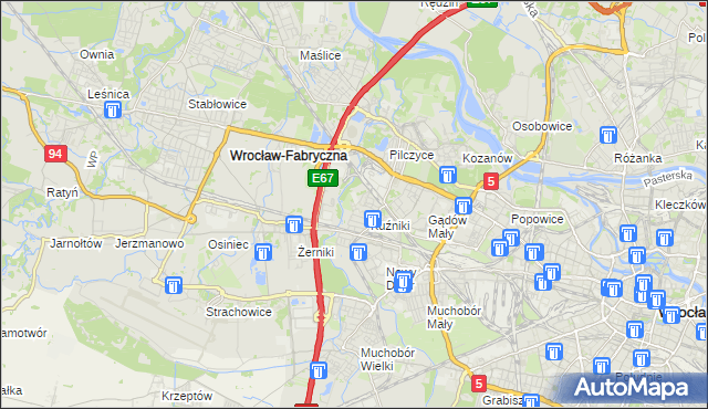 mapa Fabryczna, Fabryczna na mapie Targeo