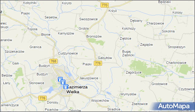 mapa Gabułtów, Gabułtów na mapie Targeo